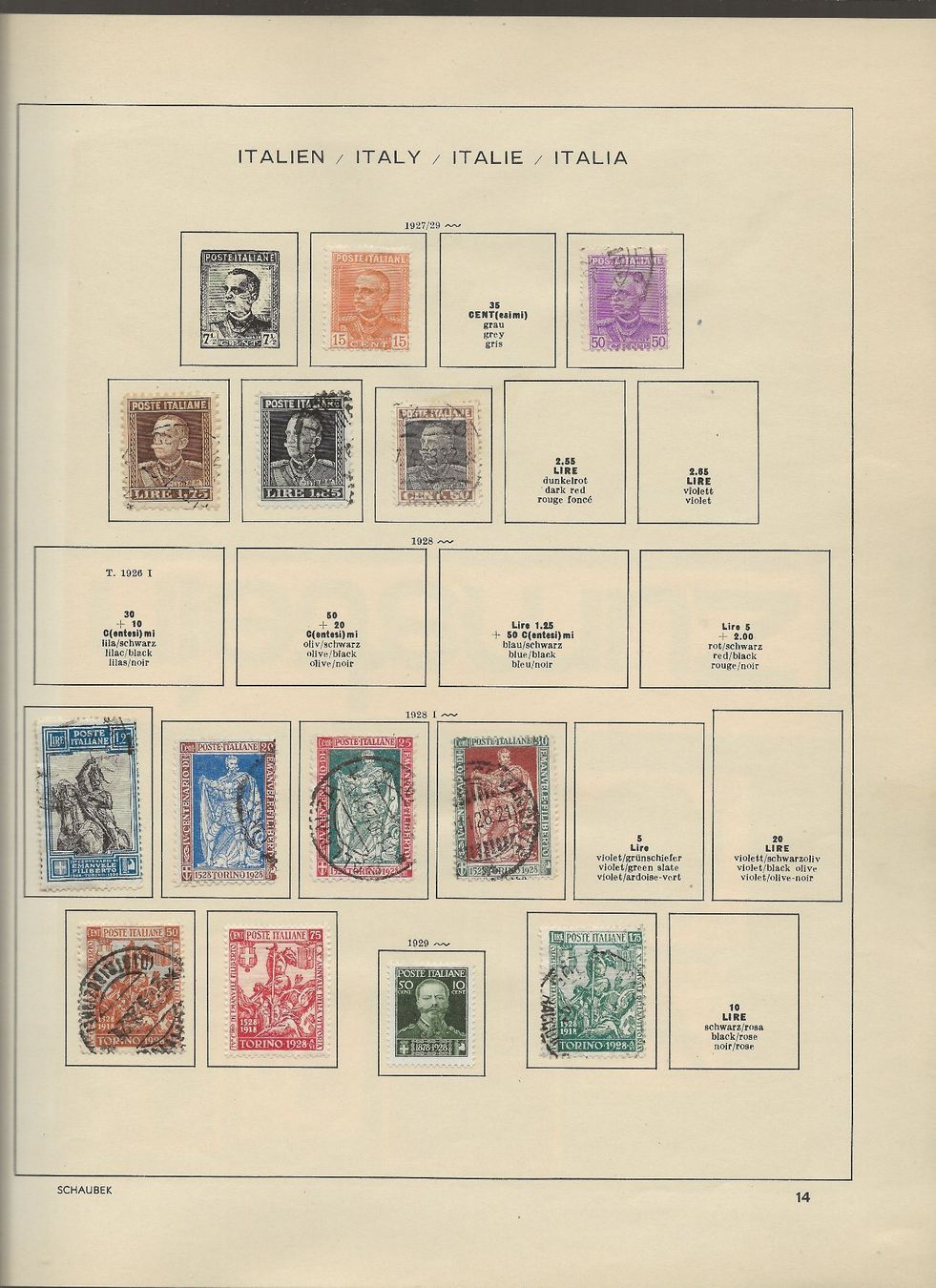Alle Briefmarken: Marken Italien 1921 bis 1930 – Gebraucht aus Au ZH von xelagreb01 5