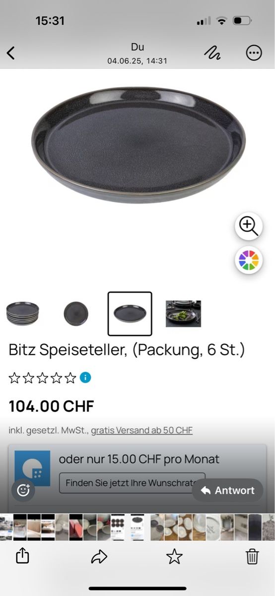 Set di piatti: Bitz Teller – Usato da Reinach AG venduto da MineD 1