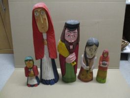 Marian Murat Polen Holz Skulpturen Hand Made Lot