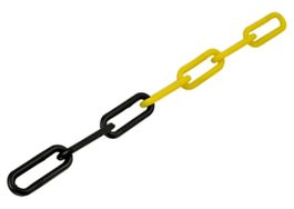 neue Kunststoff-Gliederkette, Ø 8 mm, gelb/schwarz, 50 m