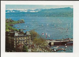AK ca.1970 Quaibrücke mit Albiskette und Zürichsee ⛵⛵⛵⛵