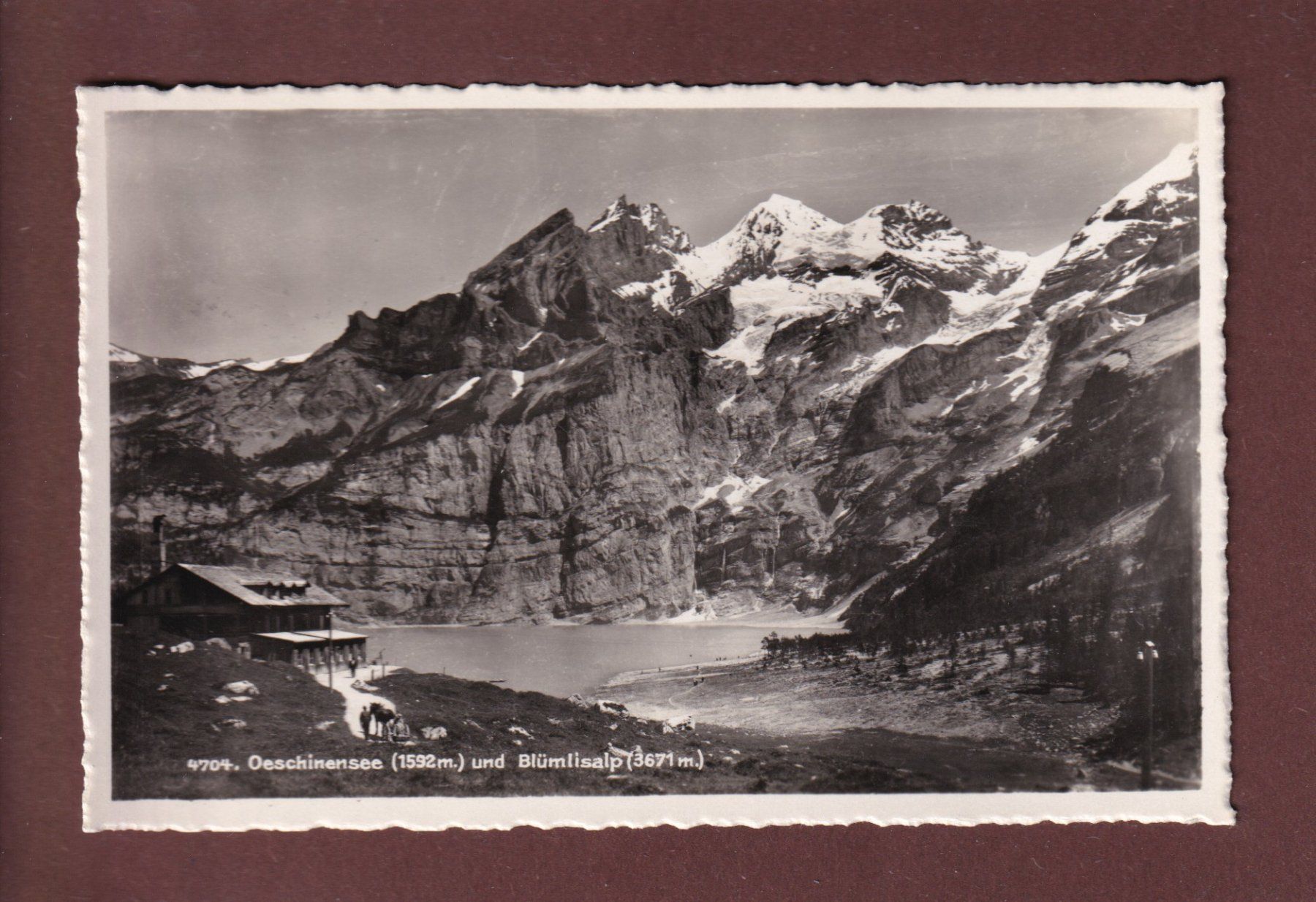 Cartoline postali: OESCHINENSEE - Blümlisalp - 1948 – Usato da Pully venduto da nicecards
