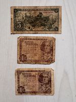 Banknoten Banco de España 5 und 1 Peseta gebraucht