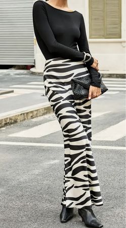 Chic Abito Lungo-con gonna zebrata-tgL-XL-nuovo