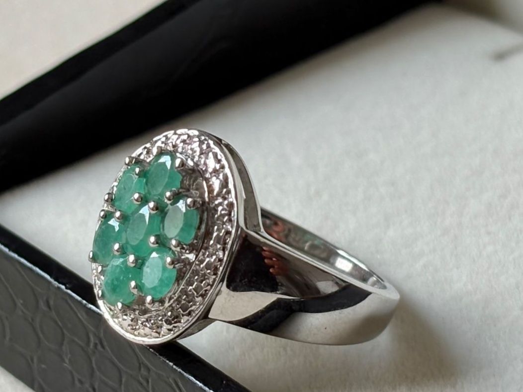 Bagues: Ring Smaragd, Silber 925, Gr. 60, NEU – Neuf (Voir description) à Brugg AG par lau_9rvy 1