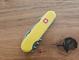 wenger Taschenmesser gelb mit Korkenzieher gebraucht