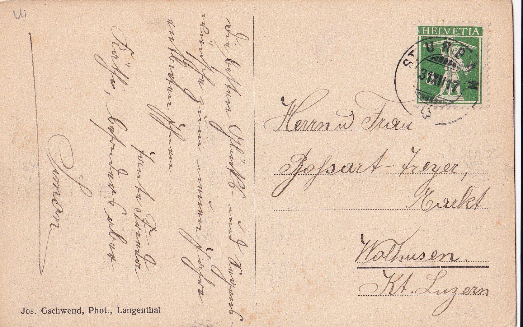 Cartoline postali: St. Urban Bahnhof mit Zug – Usato da Olten venduto da clotaldi 1
