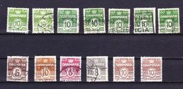 Lot 13 timbres Danemark - 1921/30 - Obl.