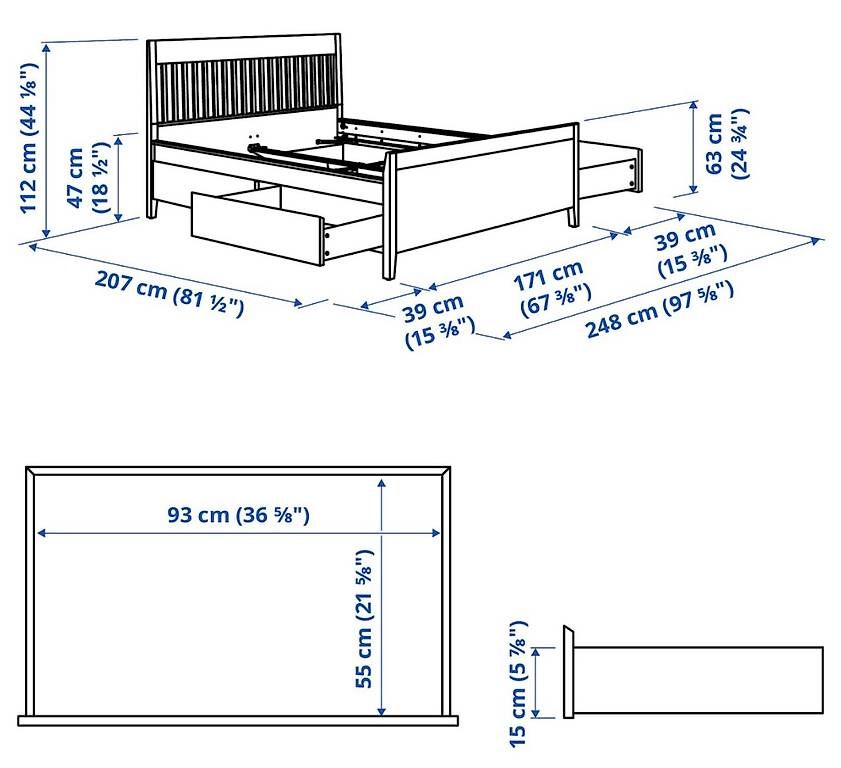 Letti: Doppelbett mit Schubladen und Matratze – Usato da Urtenen-Schönbühl venduto da debbied1992 1