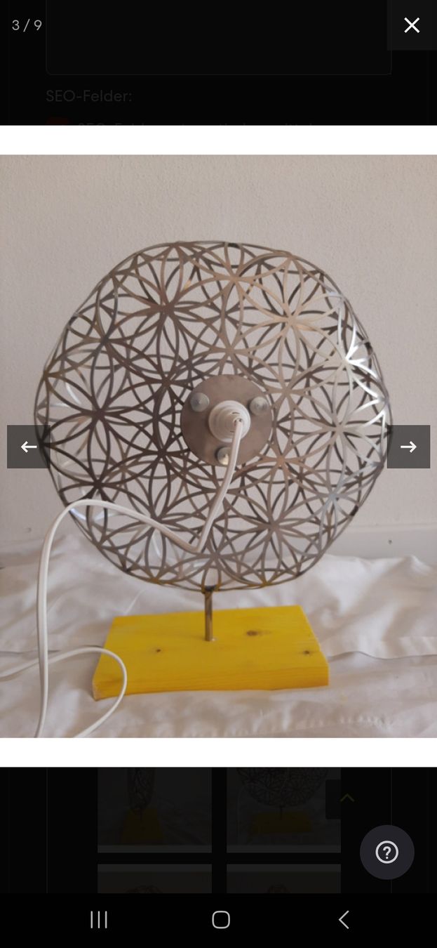 Lampade: Tischlampe Blume des Lebens – Nuovo e nell'imballaggio originale da Entlebuch venduto da Nefeschlicht 2