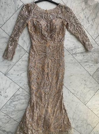 Damen Abendkleid gold/beige Gr. 36 