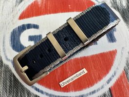 22mm Nylon Nato Uhrenarmband tolles blau-grau, Natostrap