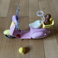 Barbie Roller pink mit Hund und Helm