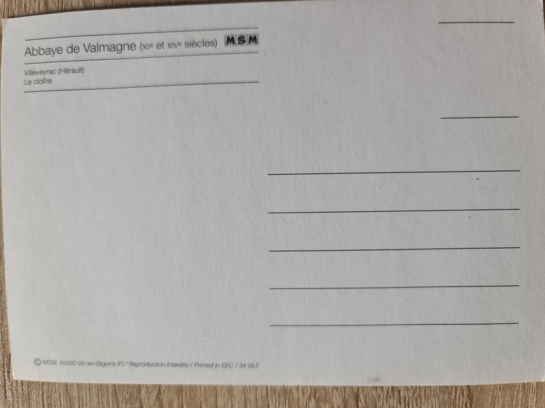 Cartoline postali: Ansichtskarte Abbaye de Valmagne – Nuovo (secondo la descrizione) da Dintikon venduto da Vexi 1