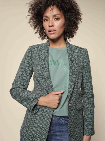 Neuer Mos Mosh Blazer mit grünem Muster in Grösse 42