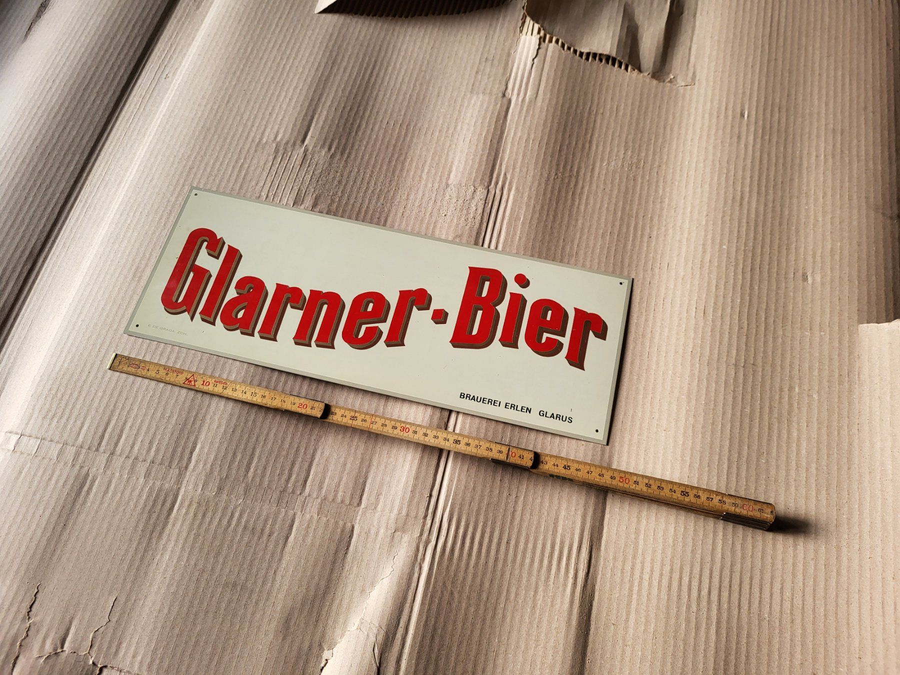Schilder: Werbetafel Werbung Glarner Bier – Gebraucht aus Weissbad von Milan041