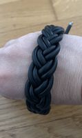 Stylisches Lederarmband schwarz Geflochten