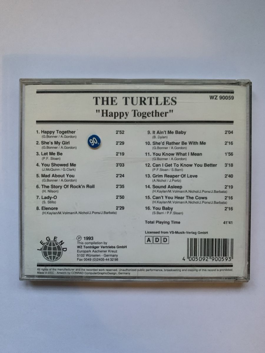 CD: CD The Turtles Happy Together compilation  – Usato da Salavaux venduto da Lune_Diurne 1