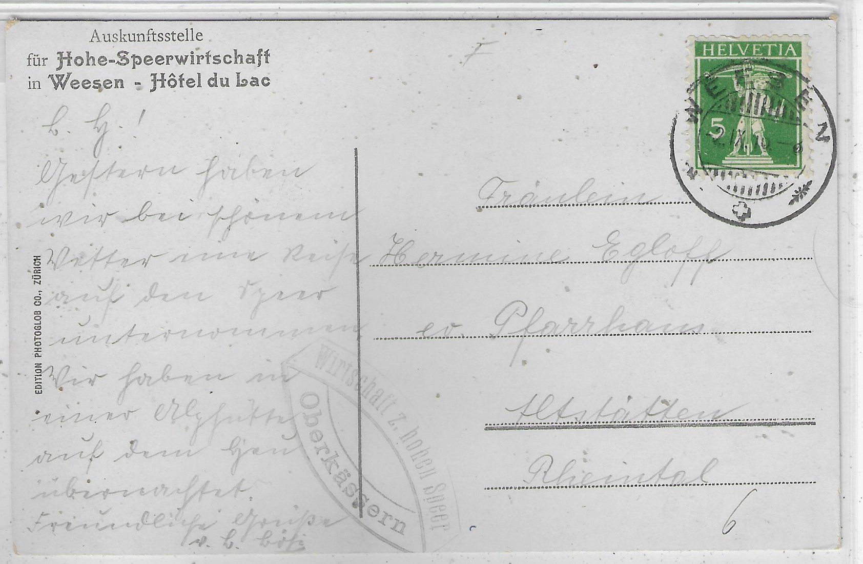 Cartoline postali: Speer bei Weesen - animee - Litho – Usato da Ettingen venduto da Kartenplanet 1