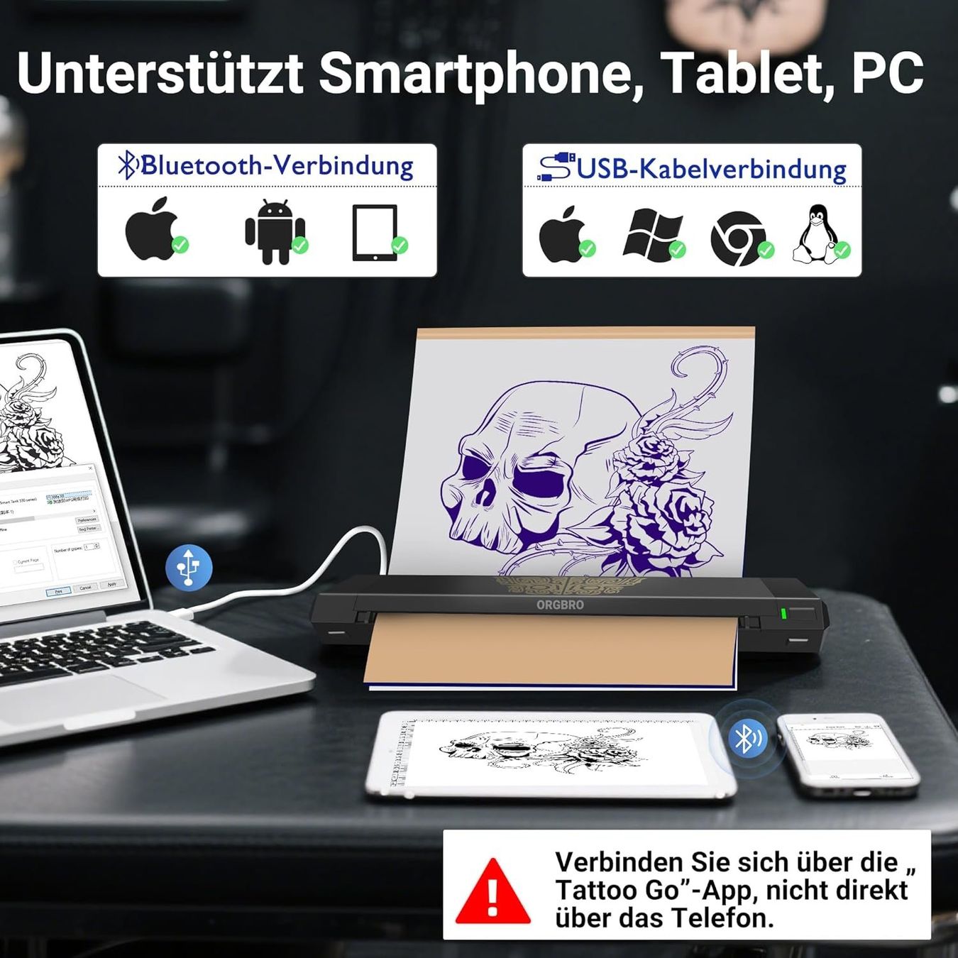Imprimantes: Tattoo Stencil Drucker Bluetooth Thermodrucker X8 – Neuf avec emballage d'origine à St. Gallen par RestpostenSG 4