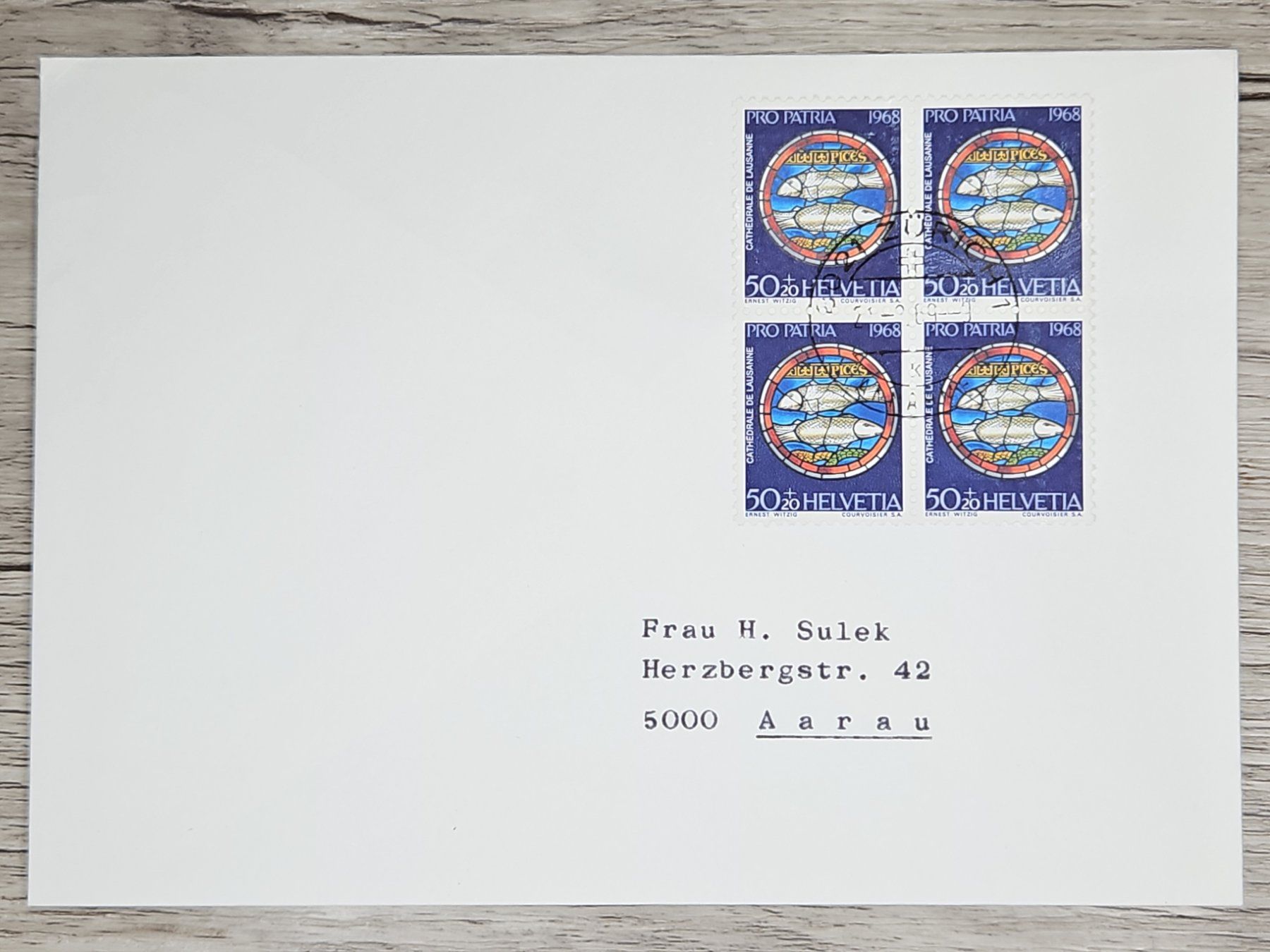 Tutti i francobolli: CL02 Enveloppe + Timbre Suisse 1968 – Usato da Cousset venduto da Patrick_Collections