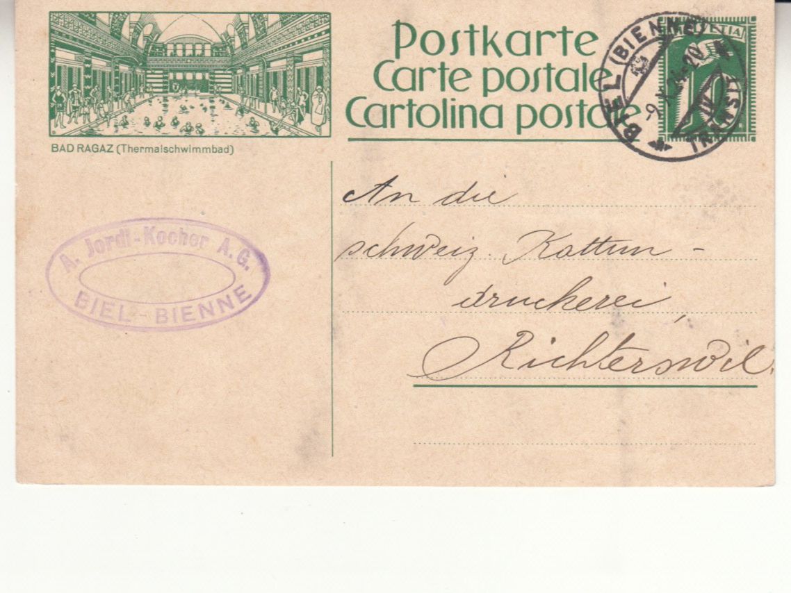 Tutti i francobolli: SGK PK 103.003 mit ST Biel – Usato da Bürglen TG venduto da StampGraf