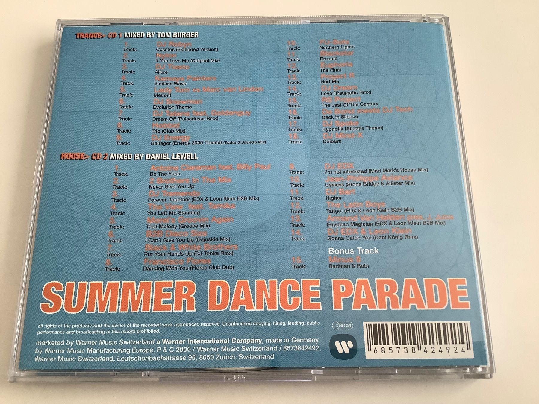 CD: Summer Dance Parade / Trance & House / 2 CDs / 2000 – Usato da Dübendorf venduto da Shreck 1