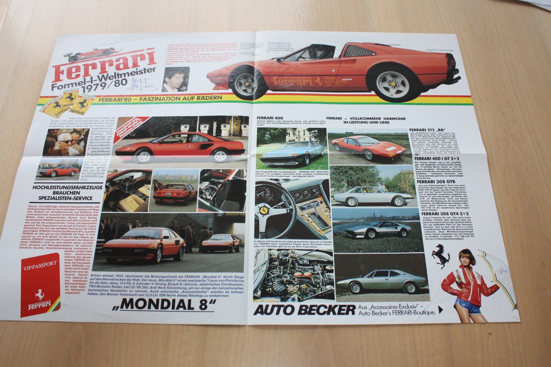 Ferrari Dokumente: Ferrari Auto Becker Prospekt 1980 – Gebraucht aus Wikon von erwin400 2
