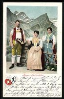 AK Gruppe in Appenzellertrachten, Wappen
