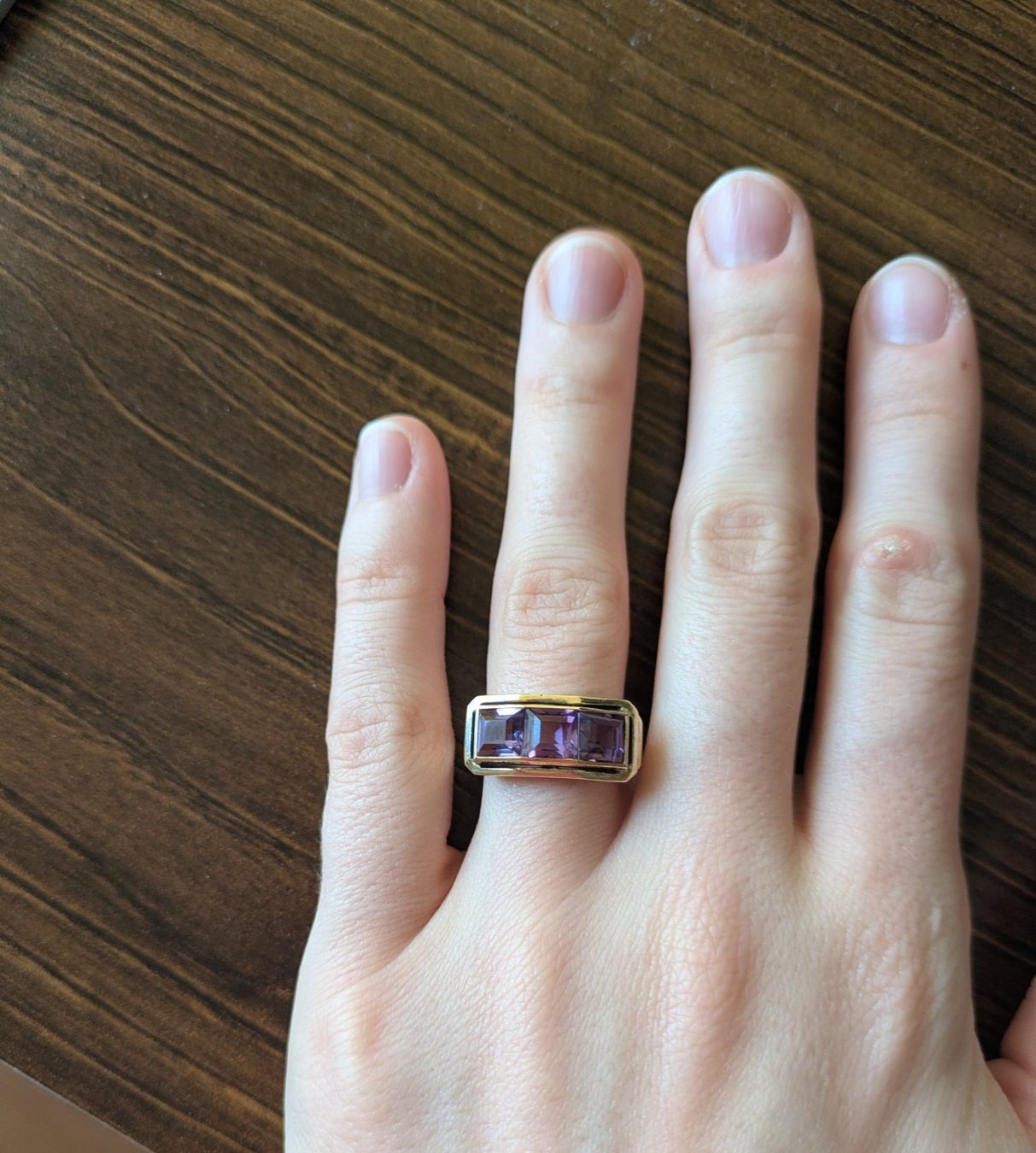 Anelli: Vergoldeter Silber Ring mit Amethyst, Ringgrösse 54 – Usato da Sarmenstorf venduto da Mino_1888