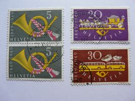 1949 100 J. Eidg. Post ; 2x5, 20, 30 Cts. ; Gestempelt