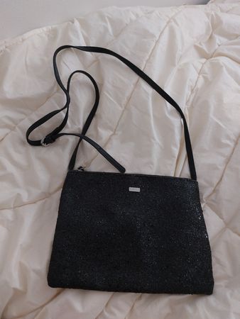 Parfois Glitzer-Clutch Schwarz – gebraucht