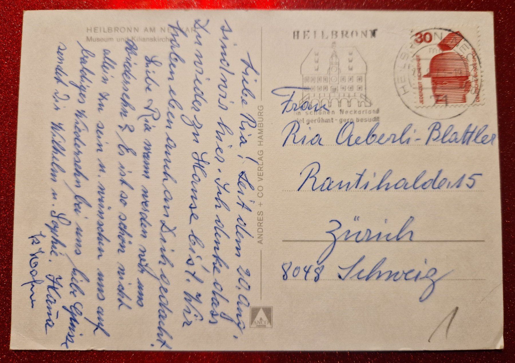 Ansichtskarten: Heilbronn am Neckar, Altstadt 1975 Oldtimer – Gebraucht aus Melchnau von Fishel 1