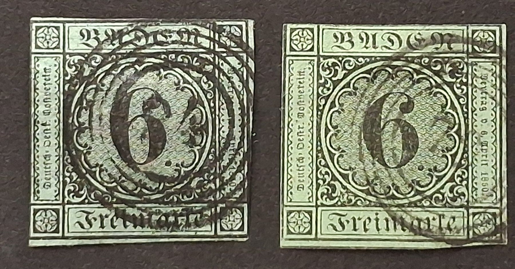 Alle Briefmarken: Baden Mi-Nr.6 a/b  gestempelt  170 Fr – Gebraucht aus Kriens von Nidfeld45