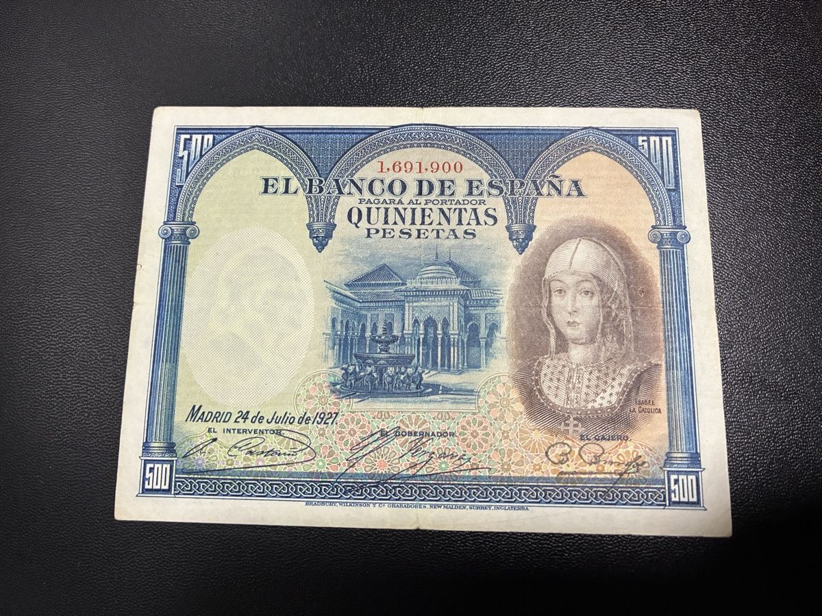 Banconote: 500 pesetas 1927 – Usato da Dällikon venduto da Woldbanknoten 1