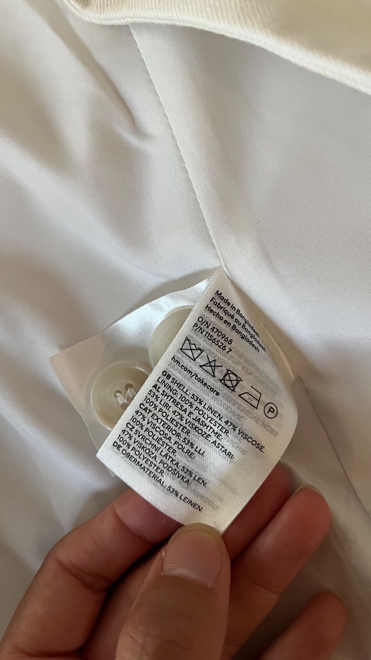H&M Giacche: H&M Off-White Linen Blend Blazer Jacket - S – Usato da Zofingen venduto da lis_7xzz 8