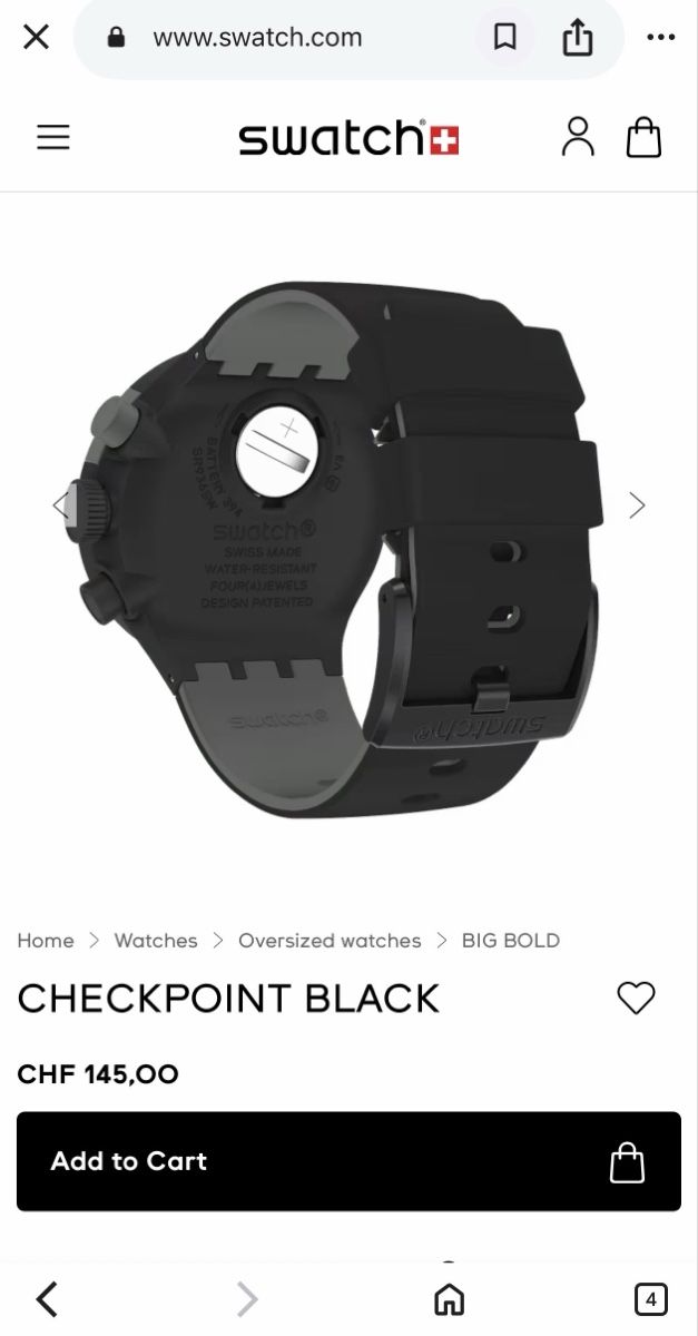 Swatch Orologi: Swatch BIG BOLD "Checkpoint Black" Chronograph – Usato da Kriens venduto da Waqas.naseer 1
