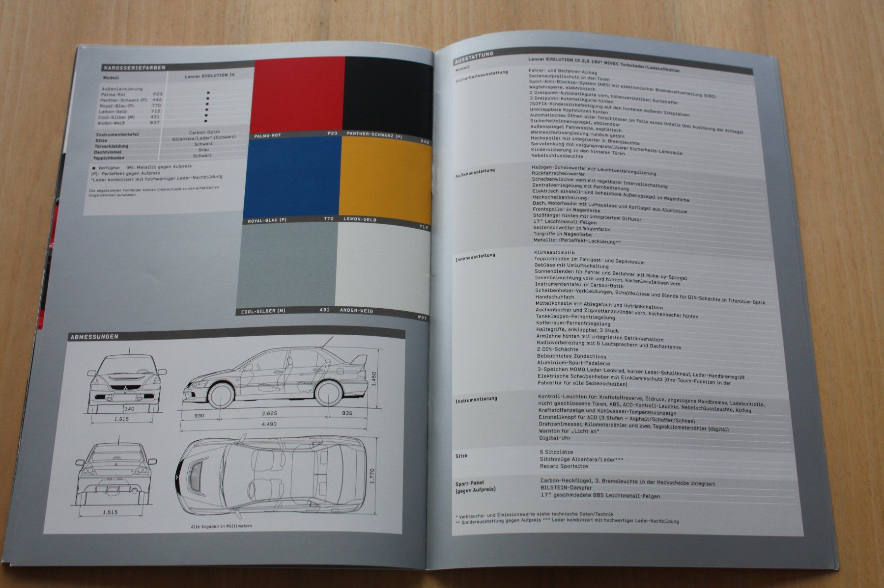 Mitsubishi Documents: Mitsubishi Lancer Evolution IX Prospekt 11/2005 – D'occasion à Wikon par erwin400 9
