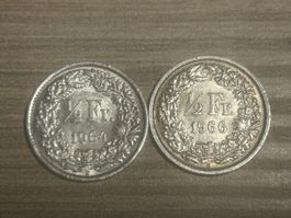 2 x 50 Rappen, Jahrgang 1964 und 1966 👍