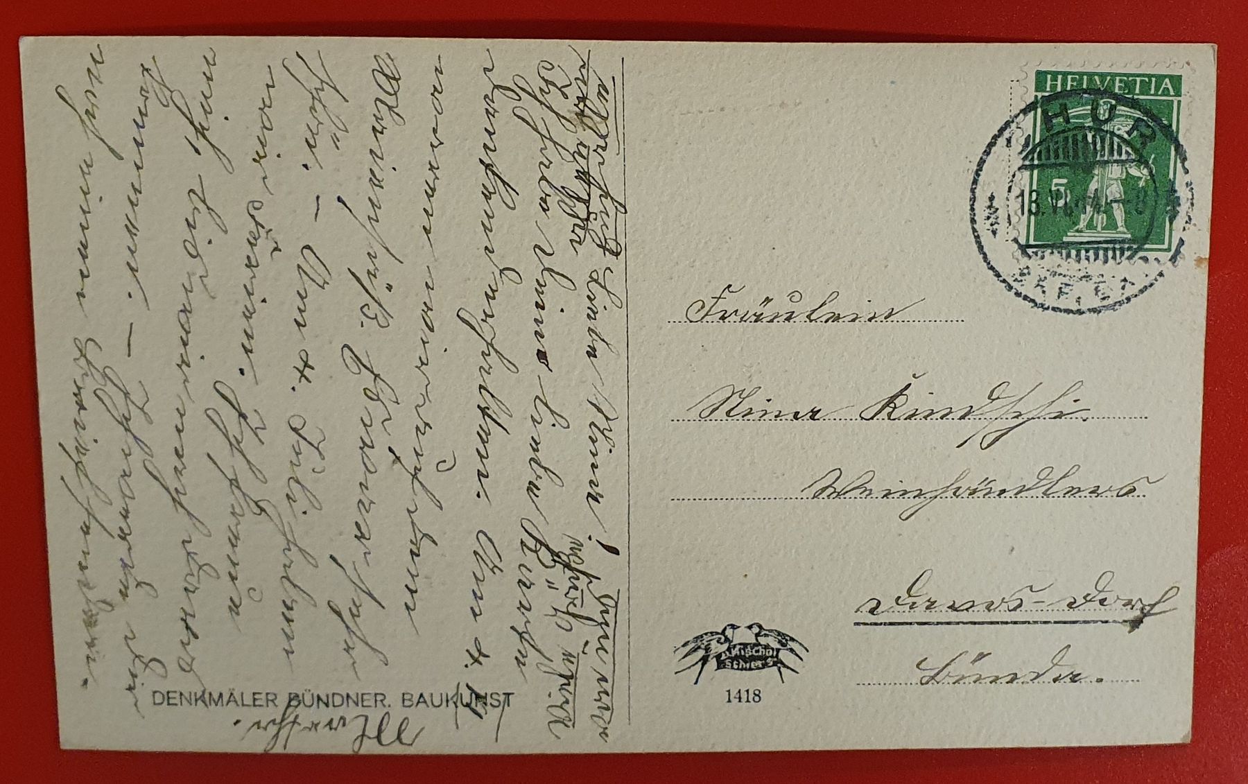 Ansichtskarten: STA.  MARIA 1914 -  MÜNSTERTHAL – Gebraucht aus Kreuzlingen von Rschweiz1 1