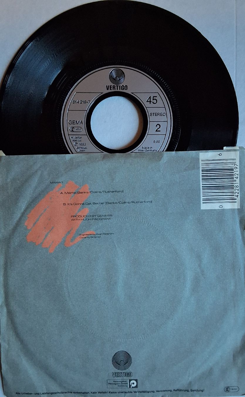 Vinyles: Vinyl single  - Genesis  - Mama - Ger 83 - VG+ – D'occasion à Villeret par Fil11 1