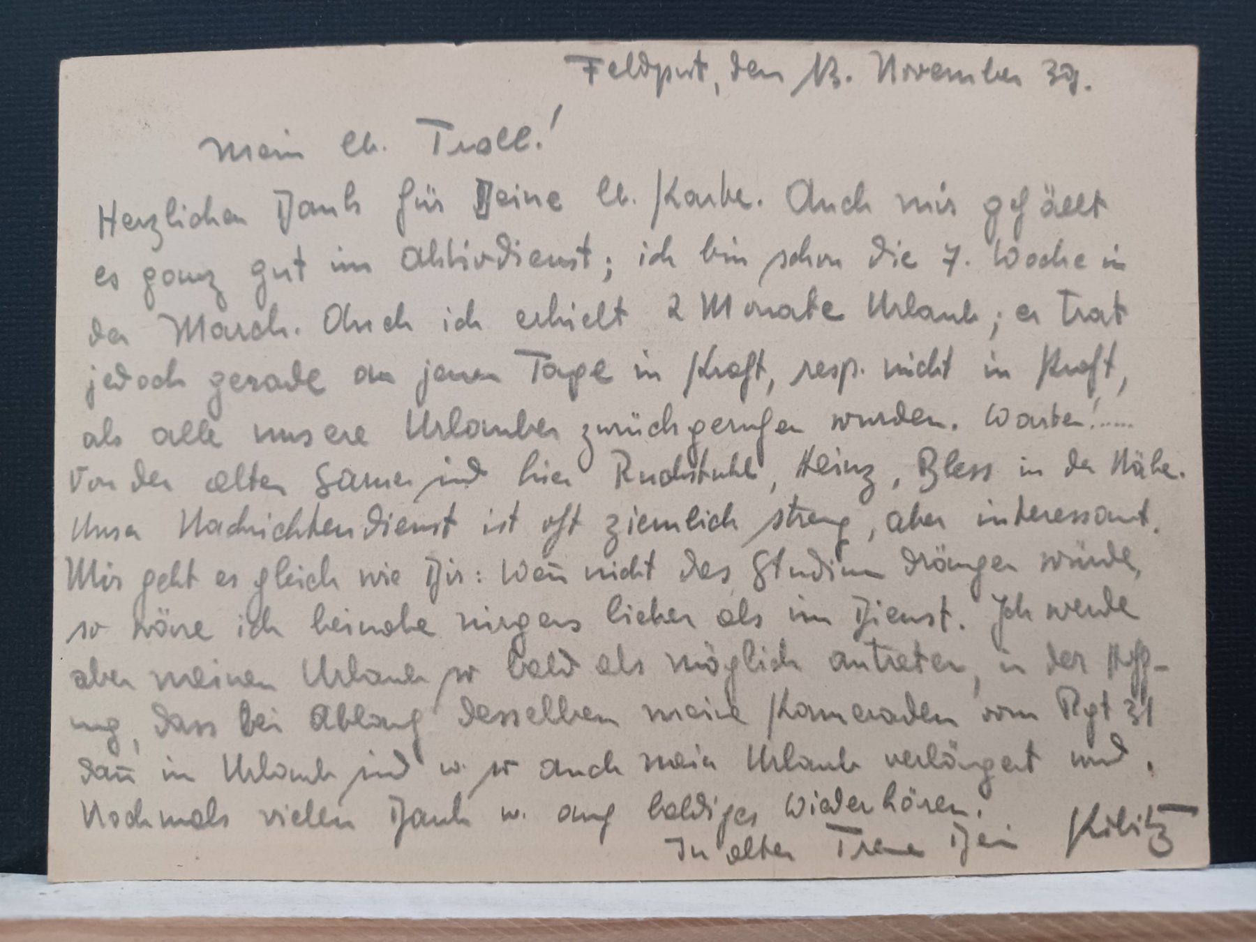 Tutti i francobolli: 2 x Feldpost, Stabs Bat + Reg, 1939 – Usato da Aarau Rohr venduto da mgvw 1
