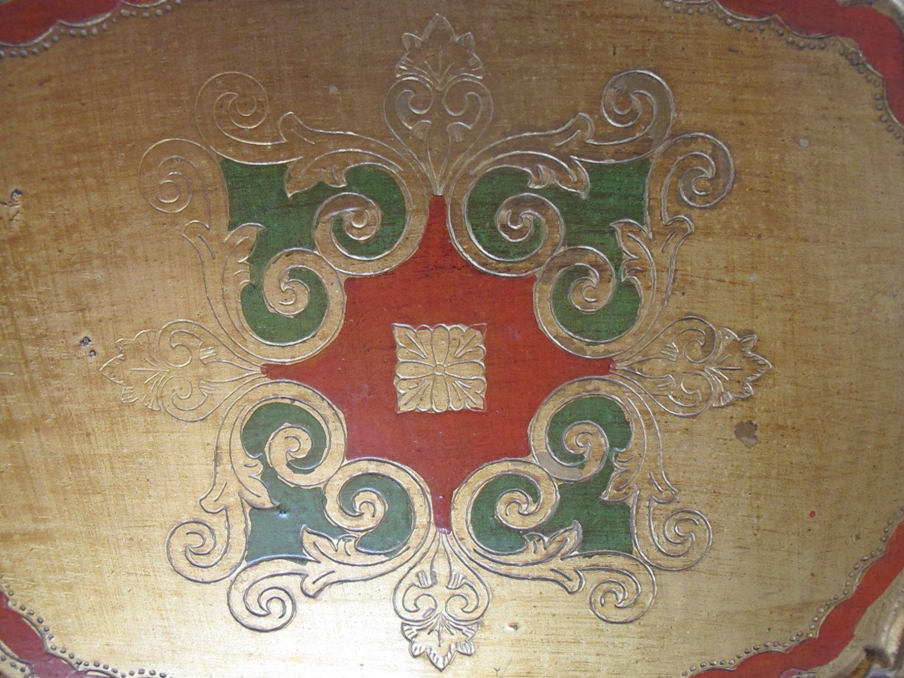 Servierplatten: Antikes Holztablett, Gold verziert, Vintage – Gebraucht aus Löhningen von Chimae67 5