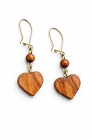Holz Ohrringe Herz Boho