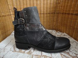 Stiefelette grau-schwarz Gr. 39 NEU, VERSAND