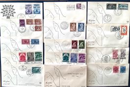 1960 FDC Set Jean Cocteau - World Refugee Year