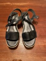Mango Sandalen, Keilabsatz, schwarz, Grösse 39 - Sommer!