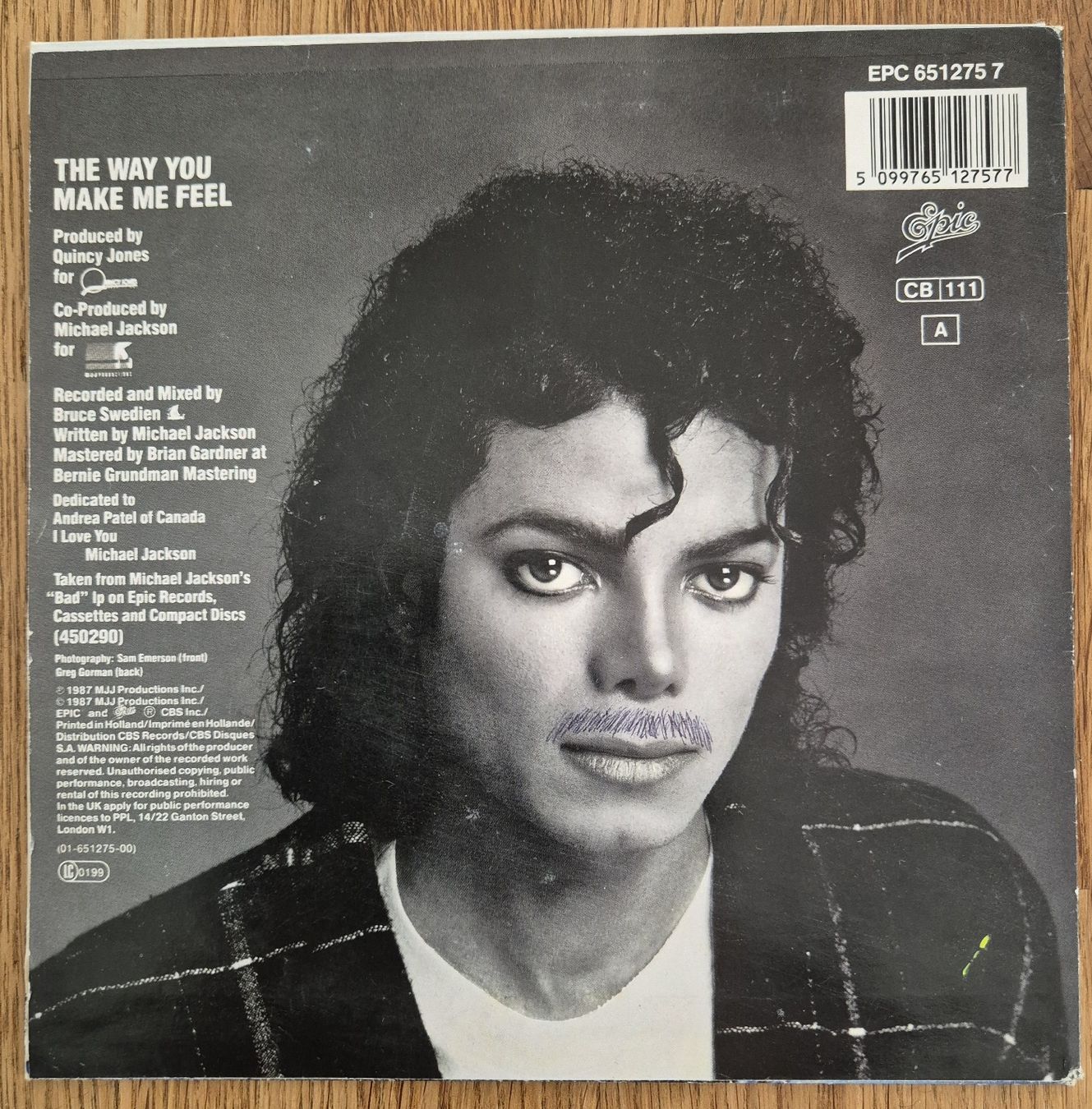 Dischi in vinile: Michael Jackson - The Way You Make Me Feel, Single 1987 – Usato da Biberist venduto da River 1