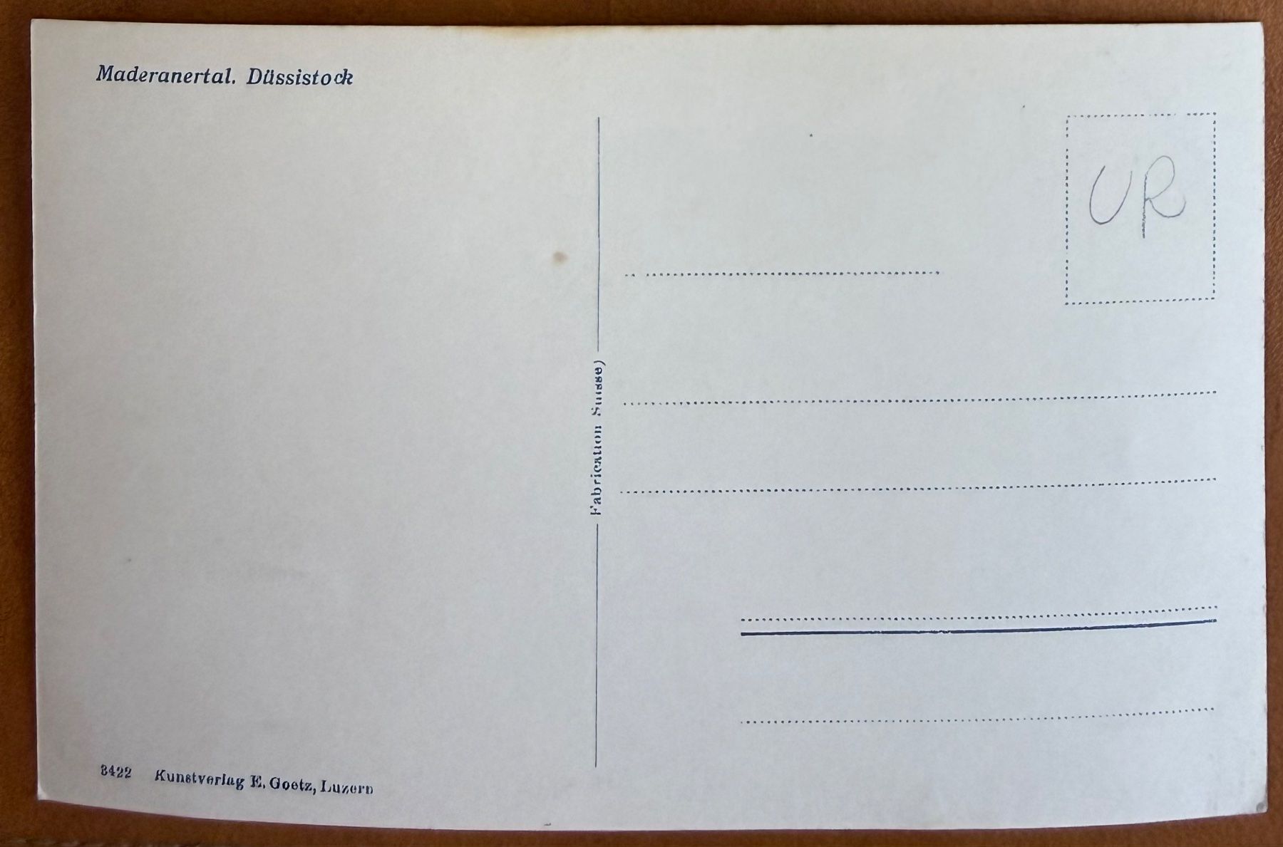 Cartoline postali: Maderanertal - Düssistock - AK – Usato da Lutry venduto da Ediego 1