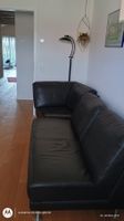 Ledersofa mit seitlichem  Abschluss 2 teile schwarz